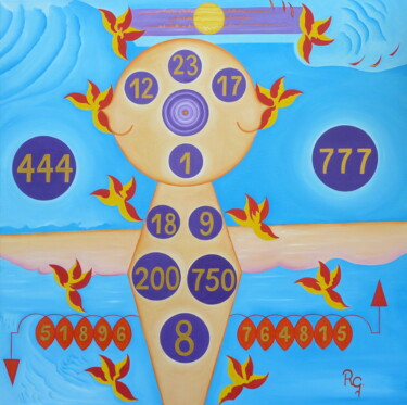 Peinture intitulée "NUMEROLOGY III" par René Georges (RG.), Œuvre d'art originale, Huile