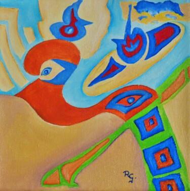 绘画 标题为“FANTASY BIRD” 由René Georges (RG.), 原创艺术品, 油