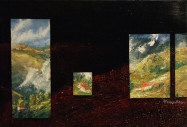 Painting titled "Une carte postale d…" by René Vincent-Viry, Original Artwork, Oil