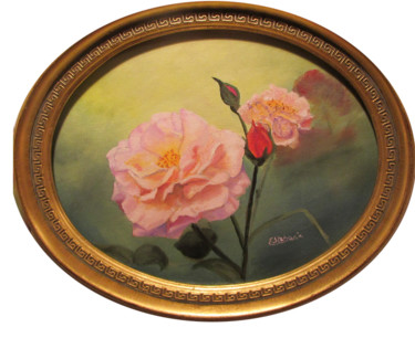 Peinture intitulée "rose-30x24.jpg" par Renée Estebanez, Œuvre d'art originale, Huile