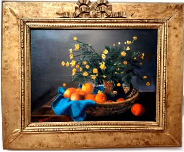 Картина под названием "fleurs des champs" - Renée Estebanez, Подлинное произведение искусства, Масло
