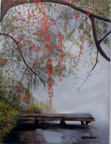 Schilderij getiteld "automne" door Renée Estebanez, Origineel Kunstwerk, Olie