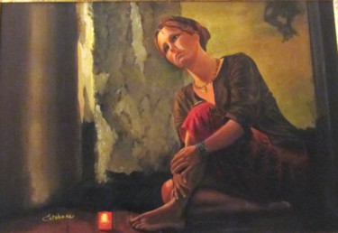 Pittura intitolato "melancolie" da Renée Estebanez, Opera d'arte originale, Olio