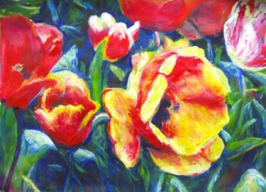Painting titled "Tulpen" by Renée König, Original Artwork, Oil