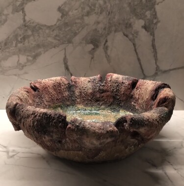 Sculptuur getiteld "Vaso ceramica - Wor…" door Renzo De Liberali, Origineel Kunstwerk, Keramiek