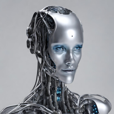 Grafika cyfrowa / sztuka generowana cyfrowo zatytułowany „Robot humanoid.  I…” autorstwa Reskatorsilver, Oryginalna praca, C…