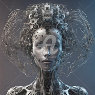 Цифровое искусство под названием "Robot with transmit…" - Reskatorsilver, Подлинное произведение искусства, Цифровая печать