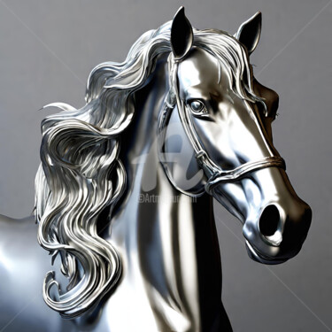 Arte digitale intitolato "Silver Horse" da Reskatorsilver, Opera d'arte originale, Stampa digitale