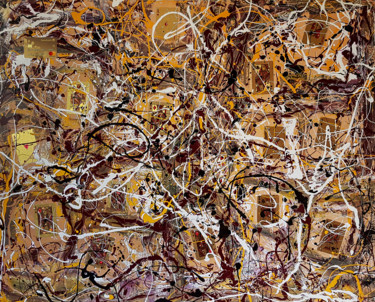 Pittura intitolato "Abstract expression…" da Retne, Opera d'arte originale, Smalto Montato su Telaio per barella in legno