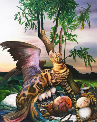Peinture intitulée "Miraculous Mammal" par Reydel Espinosa Fernandez, Œuvre d'art originale, Huile