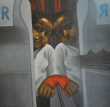 Картина под названием "Uncertainty" - Reza Davatgar, Подлинное произведение искусства, Масло