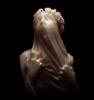 Sculpture intitulée "The Veiled Virgin" par Reza Sedghi, Œuvre d'art originale, Pierre