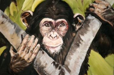 Картина под названием "Shimpanze.jpg" - Gennadi Finkelstein (rfmetro), Подлинное произведение искусства, Масло
