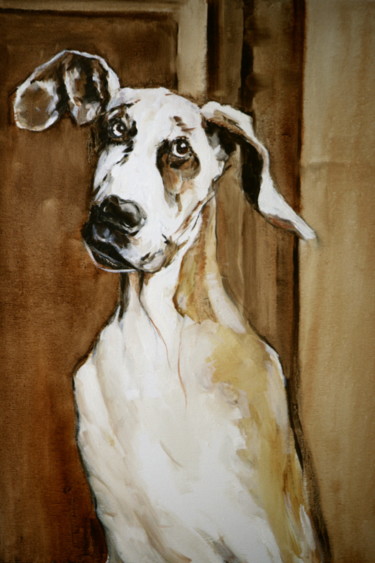 Картина под названием "dog-1.jpg 55320144" - Gennadi Finkelstein (rfmetro), Подлинное произведение искусства, Масло