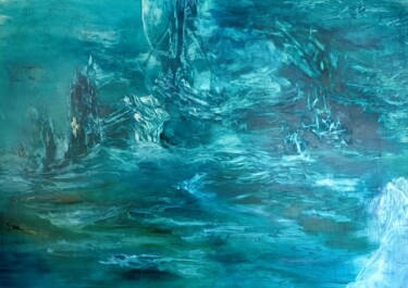 Pintura intitulada "Aguas no palácio me…" por Rhagara, Obras de arte originais, Óleo