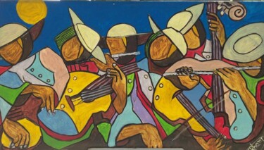 Peinture intitulée "banda" par Rhandal Oliveira, Œuvre d'art originale, Acrylique