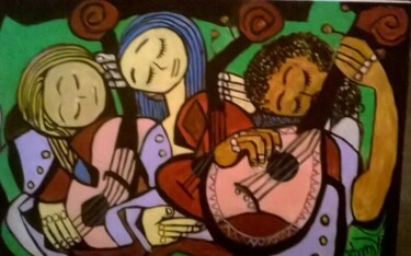 Pittura intitolato "trio de mulheres" da Rhandal Oliveira, Opera d'arte originale, Acrilico