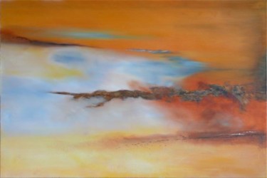 Painting titled "Crépuscule" by Fabienne Ribeyrolles, Original Artwork, Oil