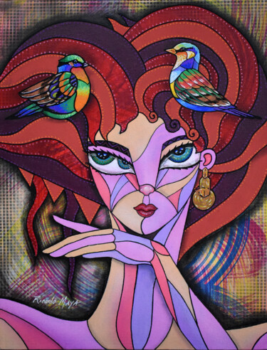 Malerei mit dem Titel "Marianne" von Ricardo Maya, Original-Kunstwerk, Acryl