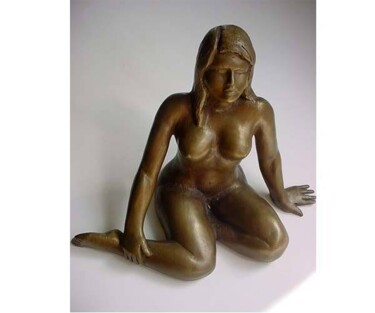 「Cabocla bronze nude…」というタイトルの彫刻 Ricardo Navarroによって, オリジナルのアートワーク, 金属