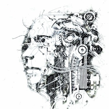 Digital Arts titled "Transhumanism AI" by Riccardo Americo Castino, Original Artwork, 2D Digital Work