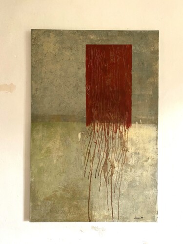 Schilderij getiteld "S.T.   serie (giard…" door Riccardo Perrone, Origineel Kunstwerk, Olie Gemonteerd op Frame voor houten…
