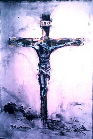 Pittura intitolato "Crocifisso" da Riccardo Battigelli, Opera d'arte originale