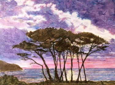 Pittura intitolato "Mare_-_Costa_Toscan…" da Riccardo Battigelli, Opera d'arte originale