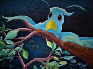 Pintura titulada "Bird on a Limb" por Rich Leyden, Obra de arte original, Oleo