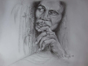 Pittura intitolato "Bob Marley" da Richard Mangold, Opera d'arte originale, Olio