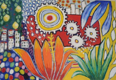 Malerei mit dem Titel "Urban Jungle" von Richard Fletcher, Original-Kunstwerk, Acryl