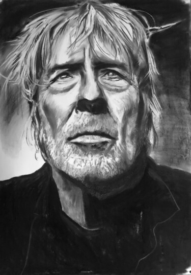 Tekening getiteld "Arno Hintjens" door Richard Hanssens, Origineel Kunstwerk, Houtskool