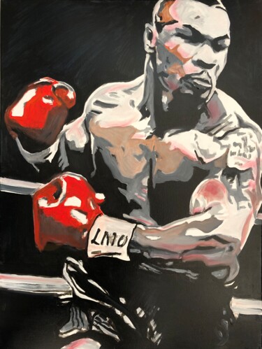 Painting titled "Mike Tyson (4)" by Richard Hanssens, Original Artwork, Acrylic Mounted on Wood Stretcher frame