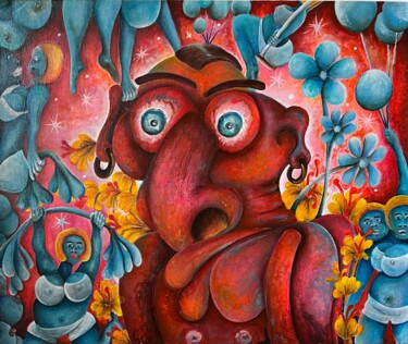 Peinture intitulée "HALLUCINATION (3)" par Richard Lorimier, Œuvre d'art originale, Acrylique Monté sur Autre panneau rigide