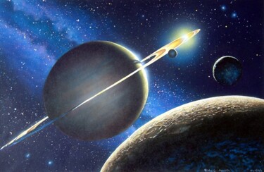 Peinture intitulée "Saturn 1996" par Richard Murrin, Œuvre d'art originale, Autre