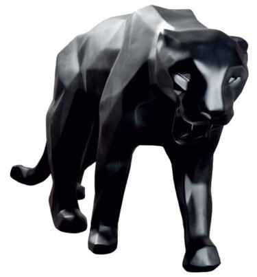 Scultura intitolato "Panther + alu eyes" da Richard Orlinski, Opera d'arte originale, Resina