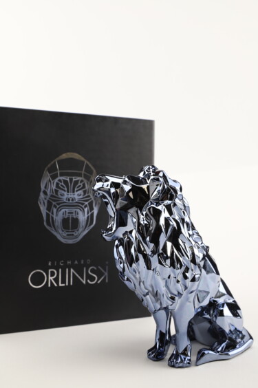 Scultura intitolato "Roaring Lion Spirit…" da Richard Orlinski, Opera d'arte originale, Resina