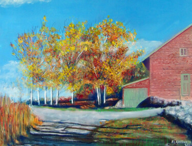 Painting titled "Fall foliage at the…" by Richard Rollins, Original Artwork, Digital Painting