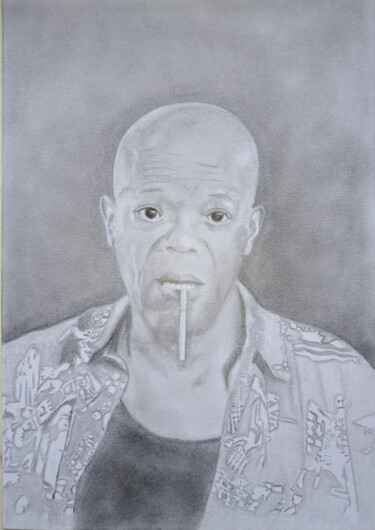 Drawing titled "Samuel L. Jackson_D…" by Richard Steinbrecher, Original Artwork, Graphite