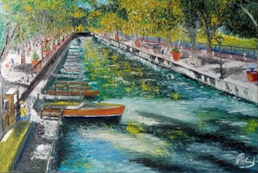 Schilderij getiteld "Annecy" door Dominique Richard, Origineel Kunstwerk, Olie