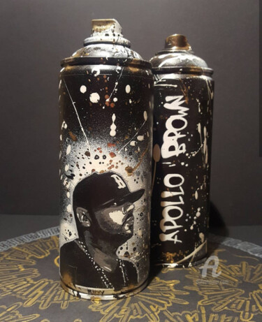 Schilderij getiteld "Apollo brown" door Ricky 400ml, Origineel Kunstwerk, Acryl