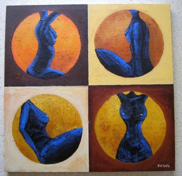 Painting titled "siluetas azules" by Ricardo De Cádiz, Original Artwork