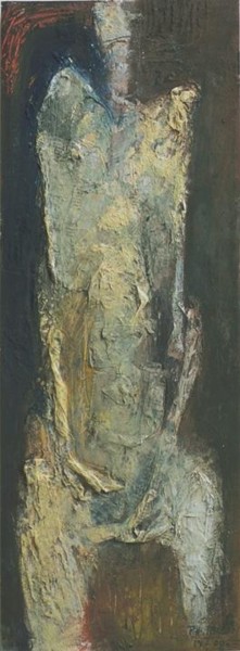 Peinture intitulée "L'ange gris" par Philippe Rillon, Œuvre d'art originale, Huile