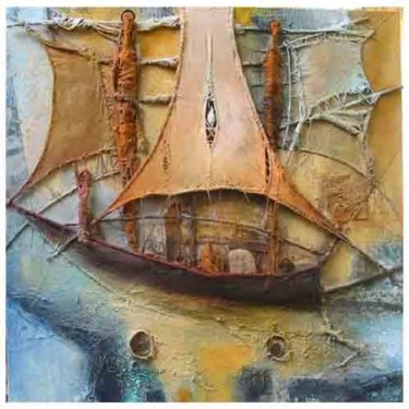 Painting titled "navigation" by Philippe Rillon, Original Artwork, Oil