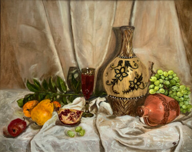 Malerei mit dem Titel "Still life "Feast f…" von Rimma Tagirova, Original-Kunstwerk, Öl