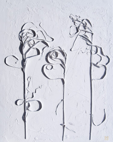 Ζωγραφική με τίτλο "Freedom 1 - field g…" από Rimma Savina, Αυθεντικά έργα τέχνης, Γύψος Τοποθετήθηκε στο Ξύλινο φορείο σκελ…