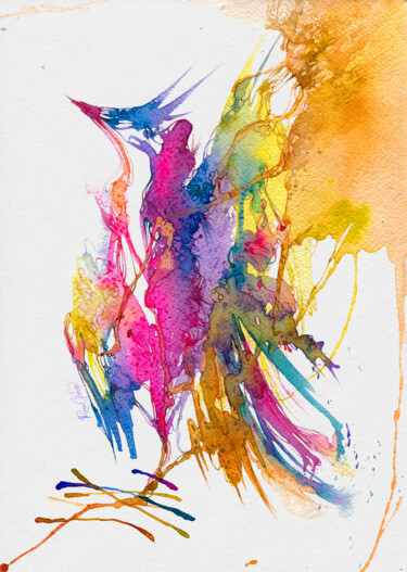绘画 标题为“Phoenix. Diurno” 由Rina Garon, 原创艺术品, 水彩