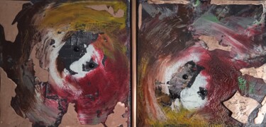 Schilderij getiteld "" Volte face "" door Riquet Faure, Origineel Kunstwerk, Olie Gemonteerd op Frame voor houten brancard