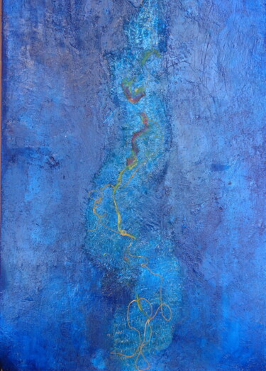 Pittura intitolato "Meditation in Blue" da Rita, Opera d'arte originale, Acrilico