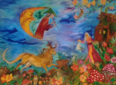 "Fantezia" başlıklı Tablo Rita Cristina Ghise tarafından, Orijinal sanat, Akrilik Ahşap panel üzerine monte edilmiş